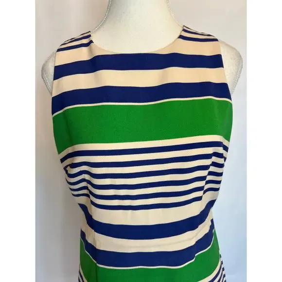 Esley | Blue/Green Striped Shift Dress | Medium - Picture 4 of 13